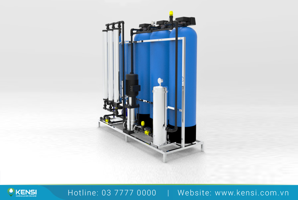 Sơ đồ hệ thống lọc nước công nghiệp RO 750 Lít trên giờ