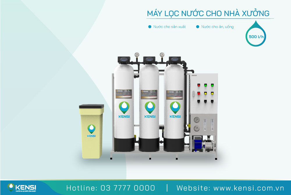 Hệ thống lọc nước công nghiệp RO 500L/h cung cấp nước tinh khiết cho nhà xưởng