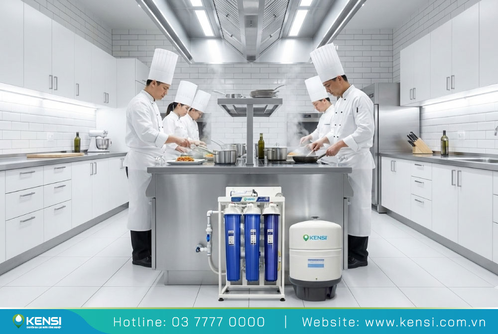 Máy lọc nước bán công nghiệp 30L/h tại kho xưởng Tekcom