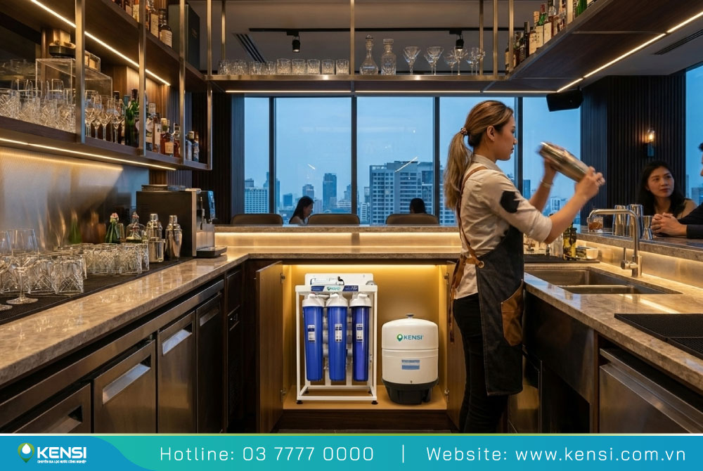Máy lọc nước RO 30LH lắp đặt cho quầy pha chế