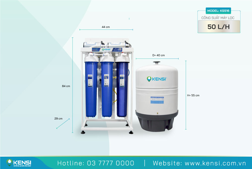 Máy lọc nước bán công nghiệp 50L/h chất lượng