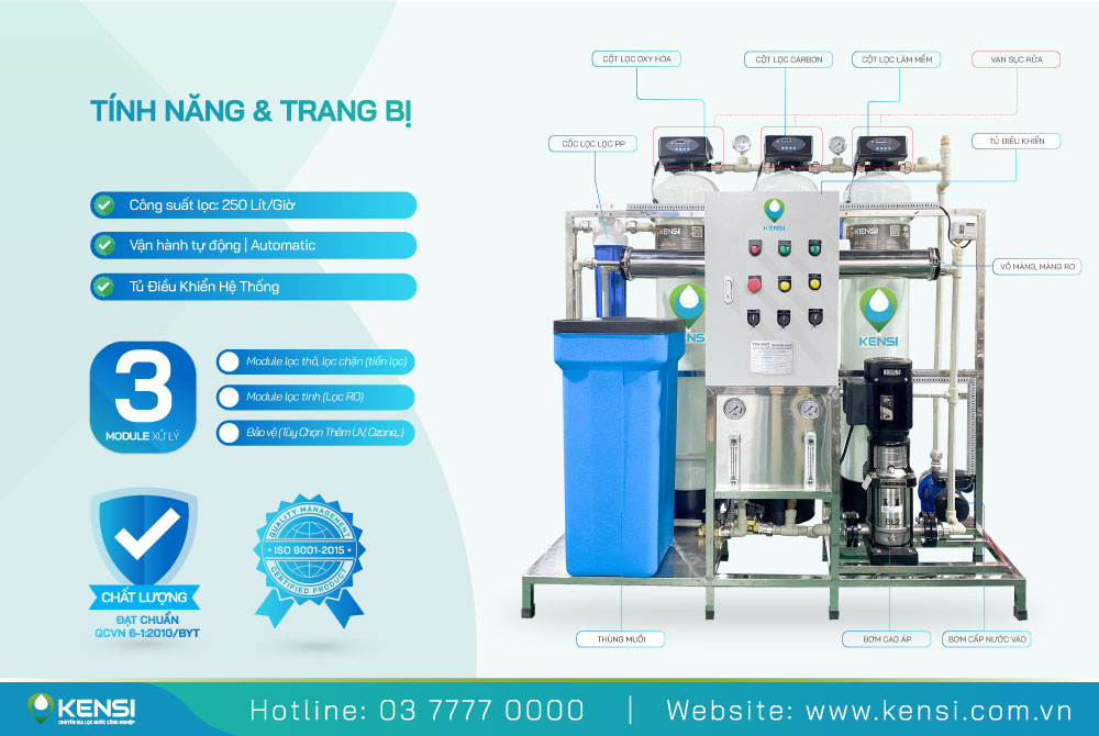 Hệ thống máy lọc nước công nghiệp 250LH