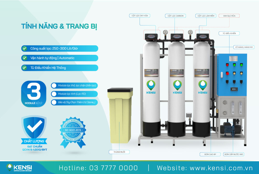 Hệ thống lọc nước RO công nghiệp cống suất 300LH