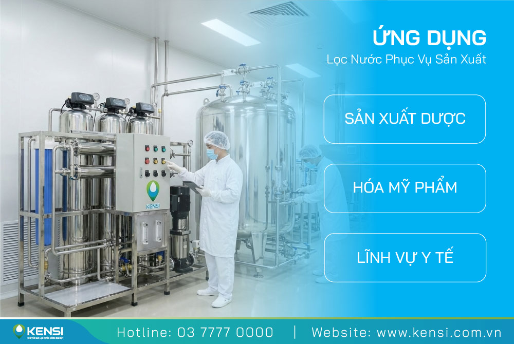 Ứng dụng hệ thống lọc nước RO công nghiệp sử dụng cho sản xuất