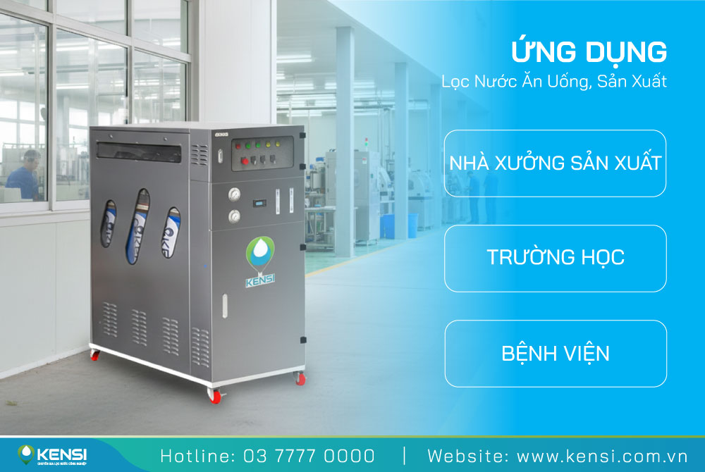 Ứng dụng hệ thống lọc nước RO công nghiệp công suất 500 lÍT/giờ