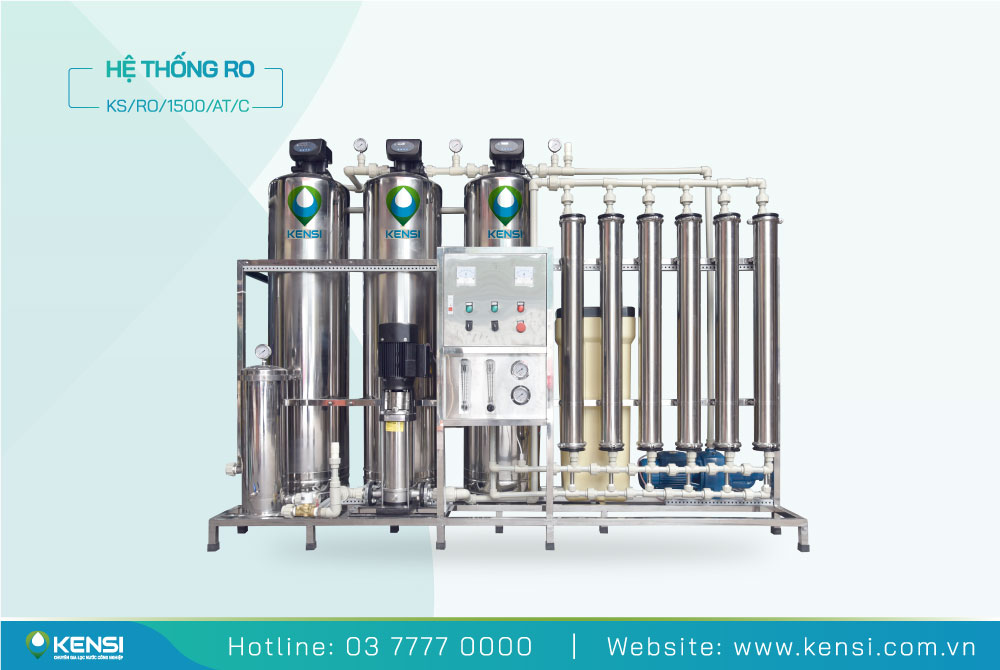 Hệ thống lọc nước RO công nghiệp 1500 Lít/Giờ dùng cột lọc inox