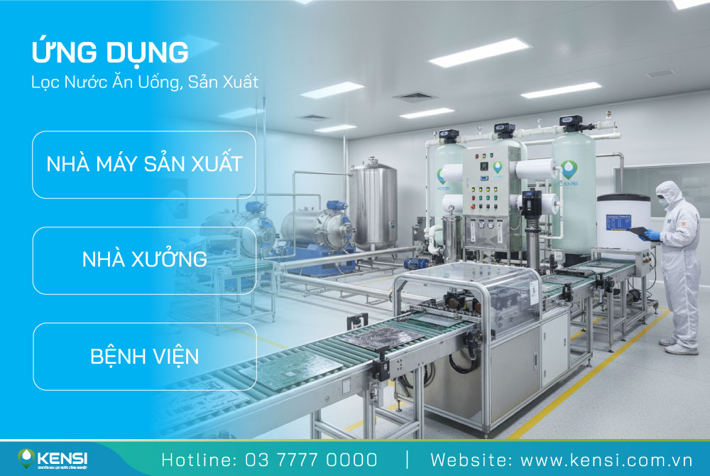 Ứng dụng hệ thống máy lọc nước RO công nghiệp