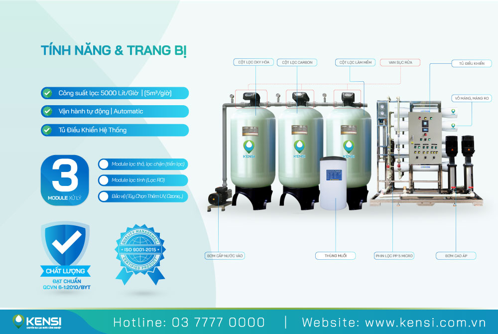 Hệ thống lọc nước công nghiệp RO 5000 Lít/giờ