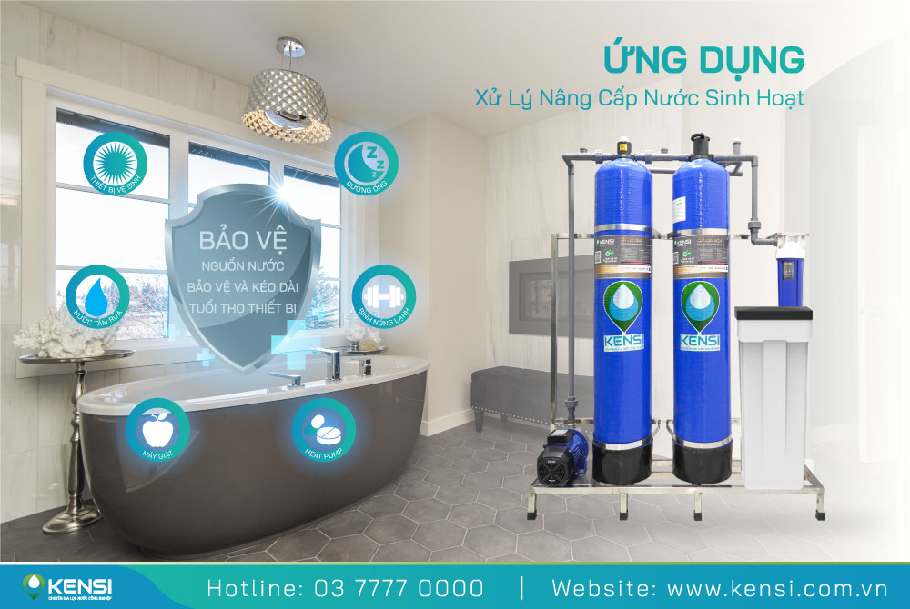 Chức năng hệ thống lọc tổng sinh hoạt 2 cột van tay