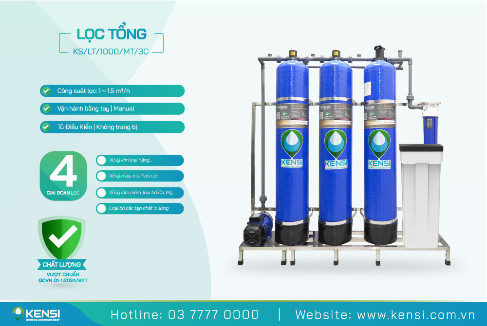Hệ thống lọc tổng xử lý các vấn đề ô nhiễm của nguồn nước sinh hoạt