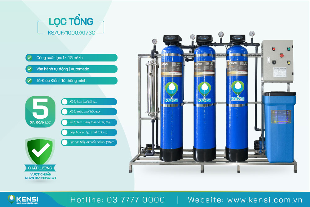 Hệ thống lọc tổng sinh hoạt cho gia đình tích hợp màng siêu lọc UF
