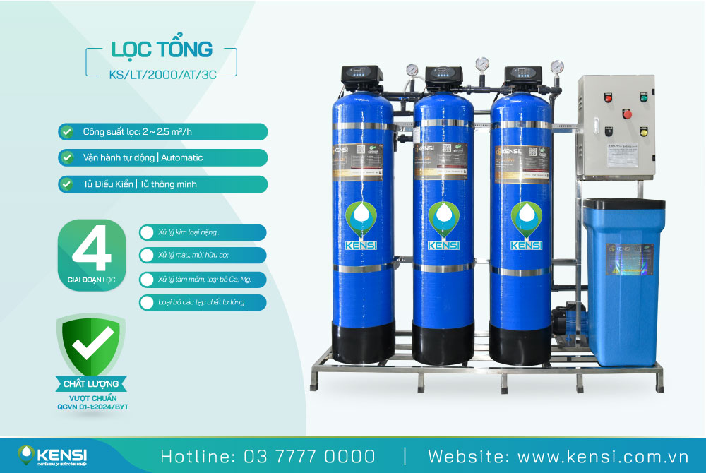 Hệ thống lọc tổng sinh hoạt 3 cột