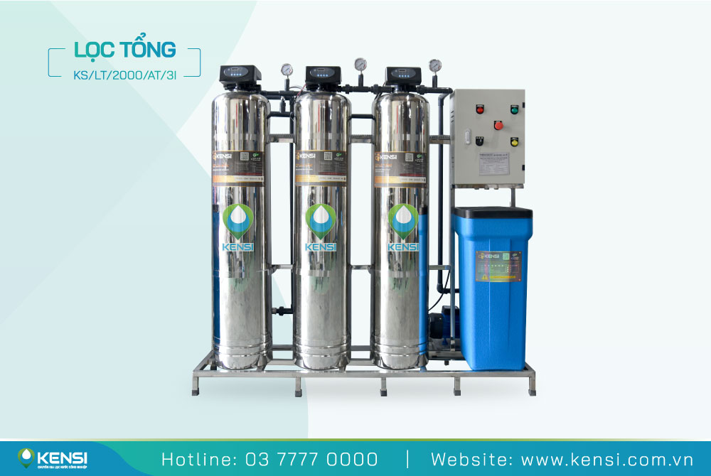 Hệ Thống Lọc Tổng Sinh Hoạt 3 Cột Inox 1 m³/giờ | Điều Khiển Tự Động