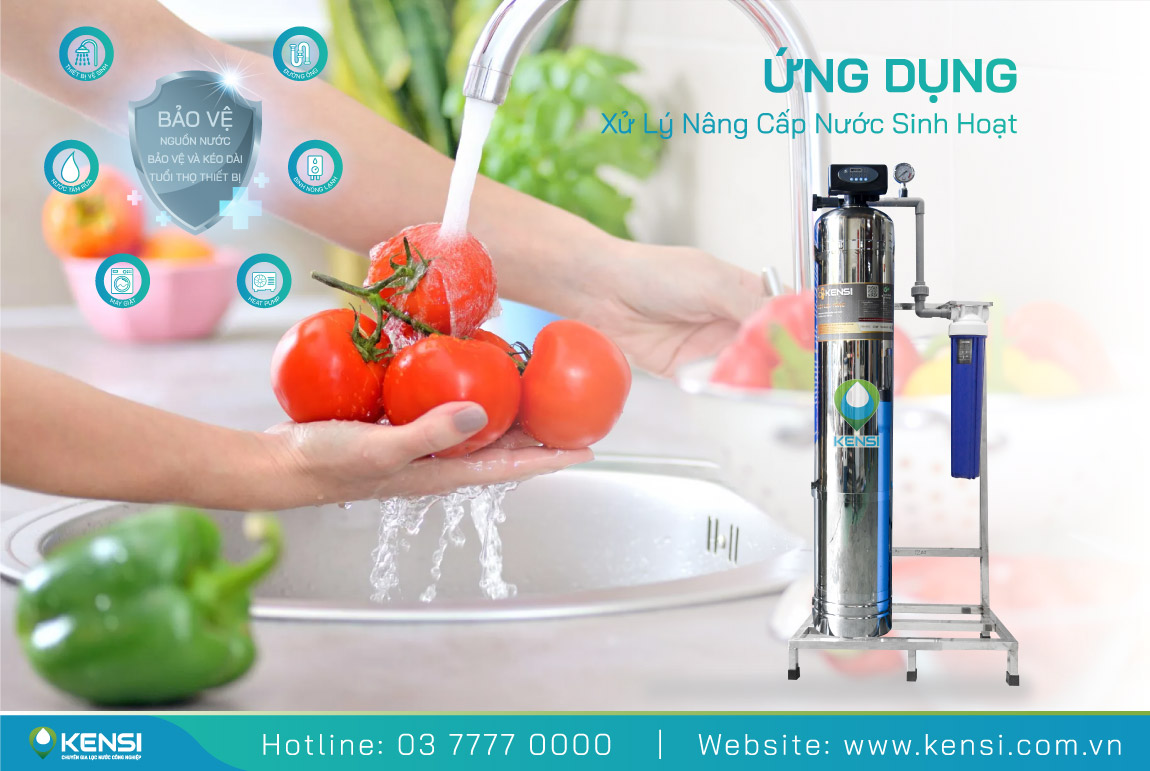 Ứng dụng của hệ thống lọc nước tổng gia đình 1 cột inox 1000L/h