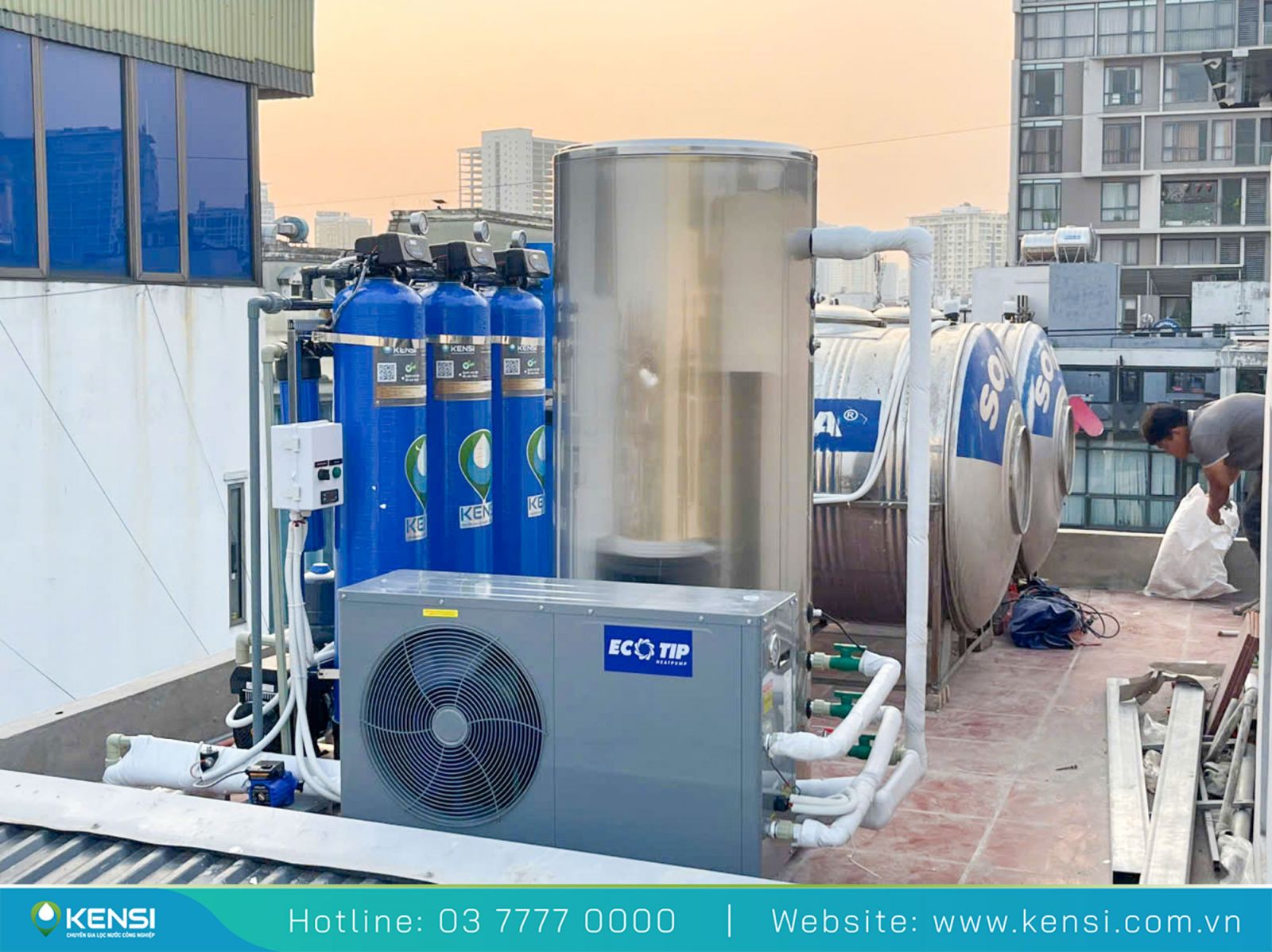 Hệ thống lọc tổng xử lý nước cấp sạch sẽ, an toàn