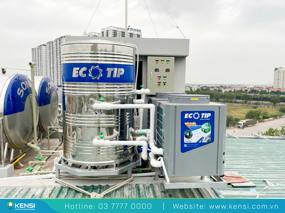 Tekcom thực hiện lắp đặt trọn gói hệ thống Heat Pump công nghiệp cho khách sạn Aroma