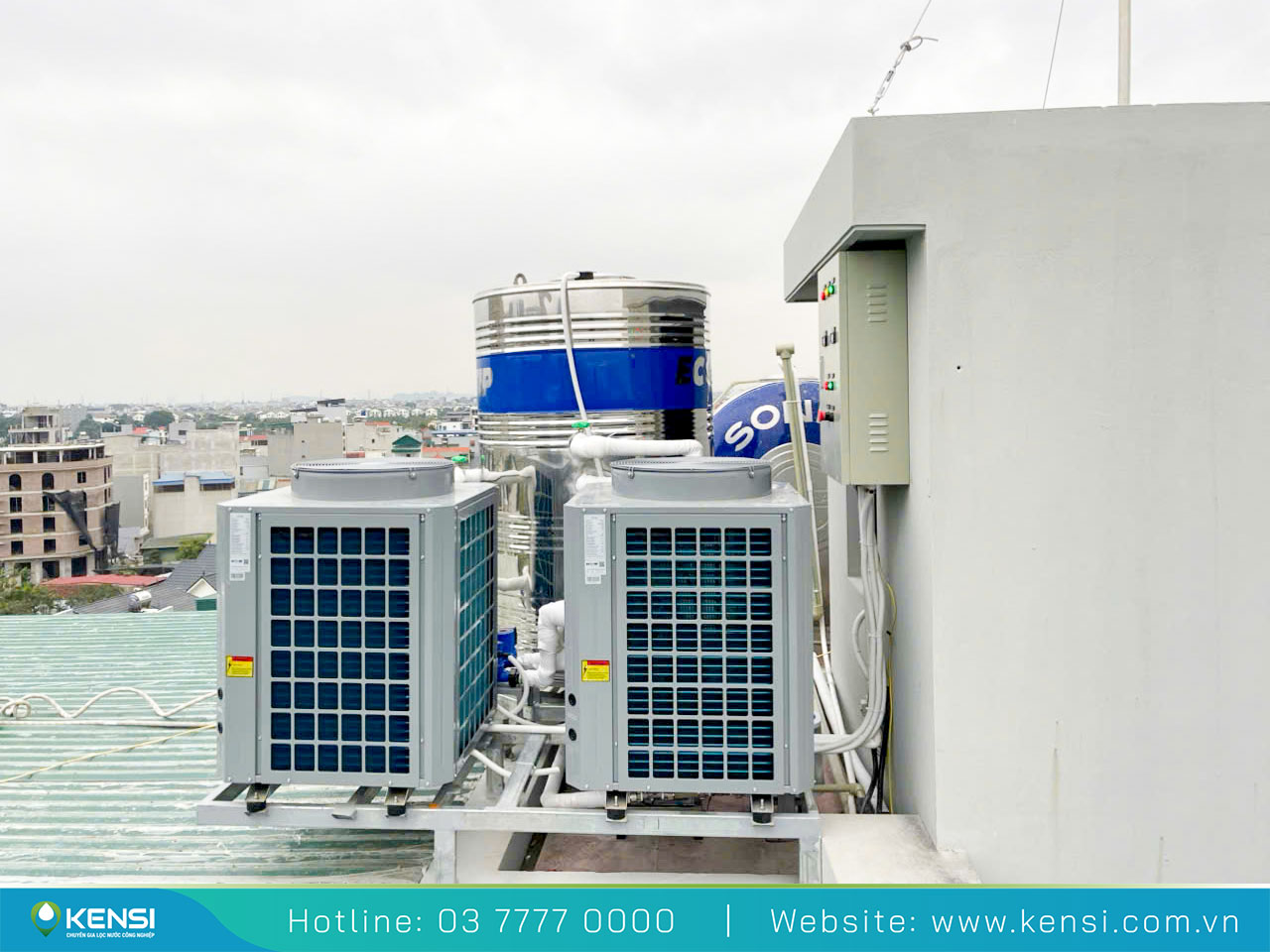 Hệ thống nước nóng trung tâm lắp cho khách sạn Aroma