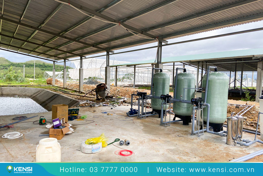Hệ thống lọc nước tổng đầu nguồn 10m3/h cho trồng nấm
