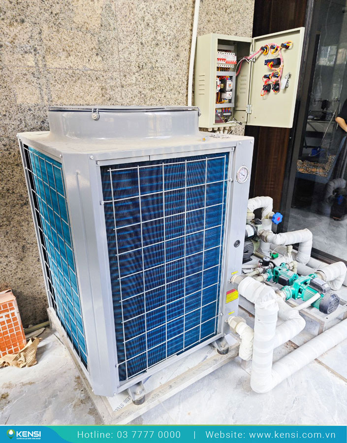 Hệ thống Heat Pump công nghiệp Ecotip Mega5 giúp đảm bảo nguồn nước nóng cho trung tâm massage