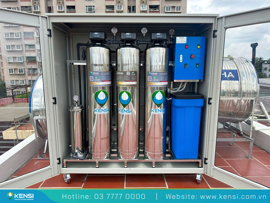 Hoàn thiện lắp đặt hệ thống lọc tổng UF 1000L/h cho biệt thự 
