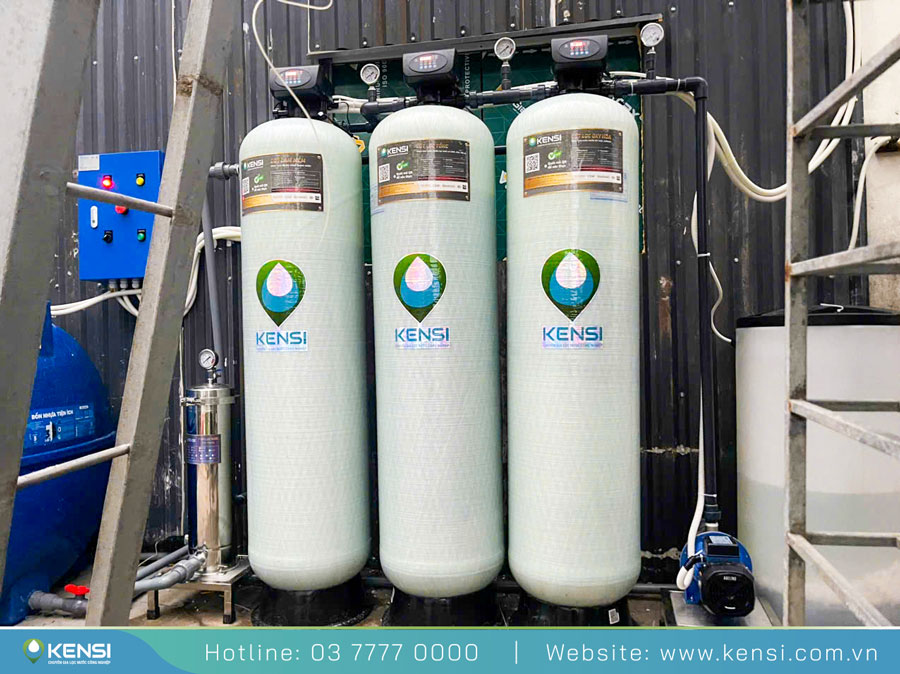 Hệ thống lọc tổng 1000L/h ứng dụng công nghệ lọc đa tầng vật liệu 
