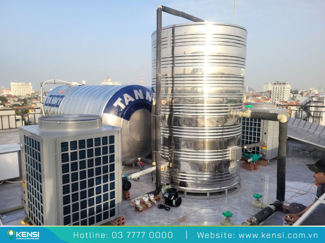 Máy nước nóng trung tâm vận hành theo nguyên lý trao đổi nhiệt khí