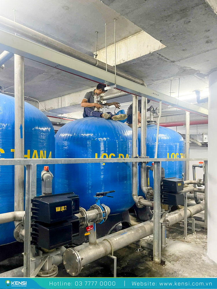 Dự án thay vật liệu hệ thống lọc tổng công suất lớn ở Vinhome