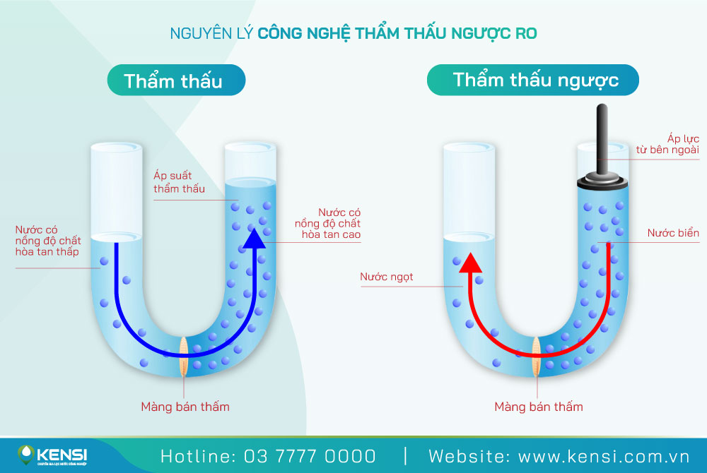 Nguyên lý hoạt động của quá trình thẩm thấu ngược RO