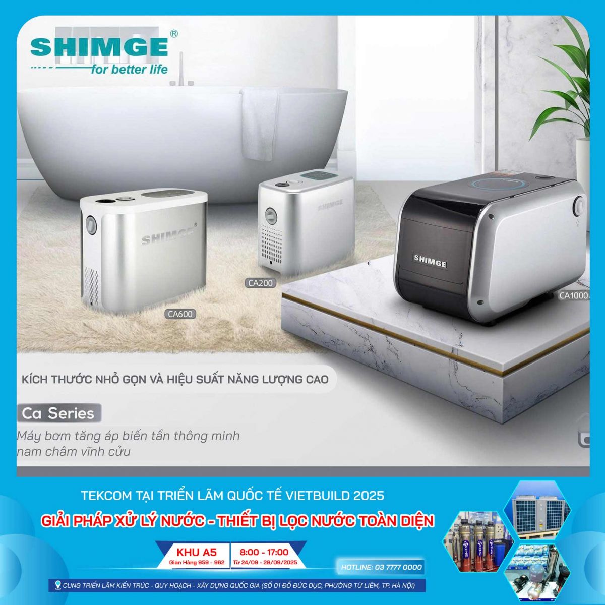 Các model bơm tăng áp biến tần thông minh Shimge