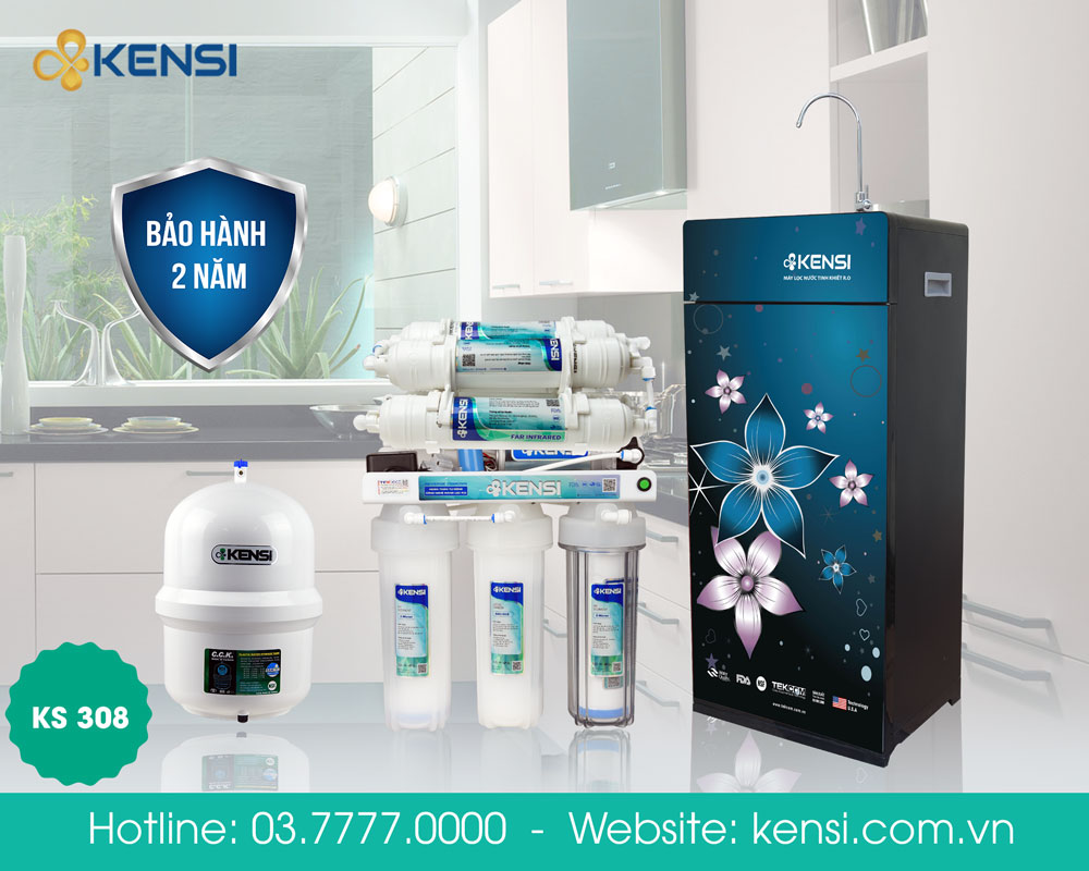 Máy lọc nước RO Kensi 8 cấp lọc 3 cốc lắp đặt tại Tekcom