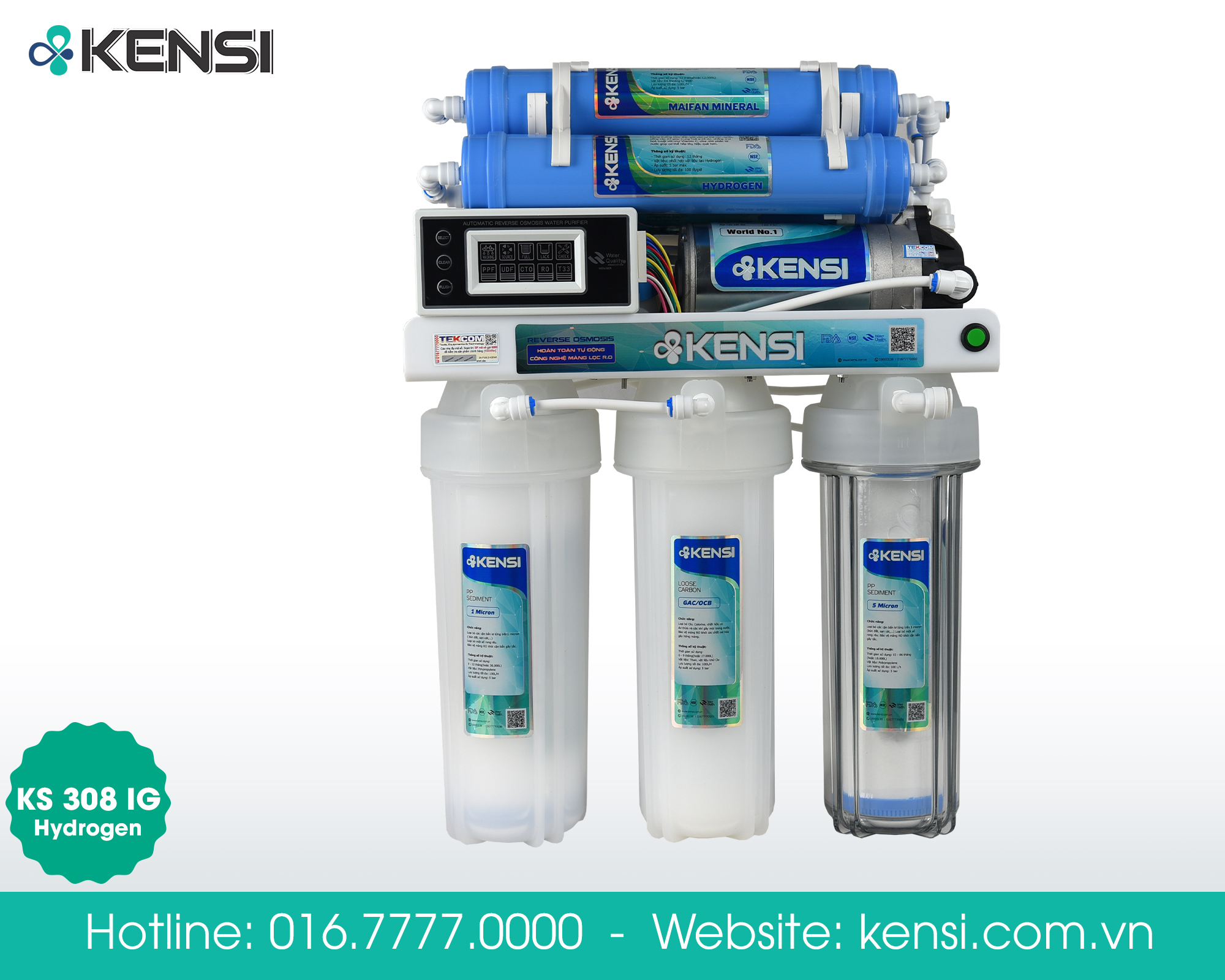 Cốc nhựa nguyên sinh được Công Ty Tekcom lắp đặt trong máy lọc nước KS308IG - Hydrogen