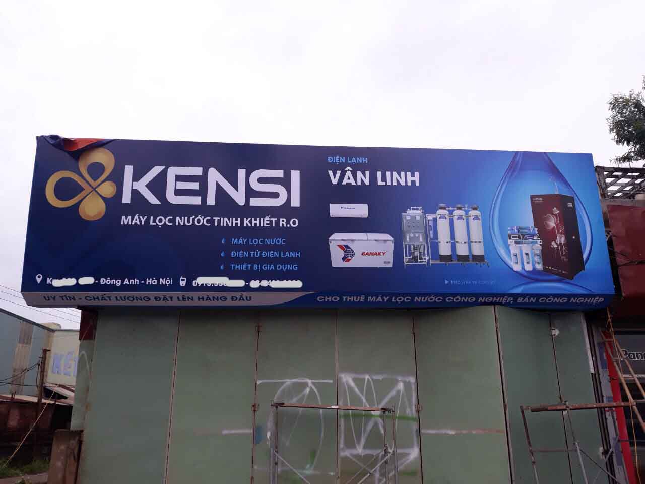 Biển hiệu Kensi quảng cáo ngoài trời tại các đại lý phân phối bán hàng chính hãng của Kensi trên khắp cả nước