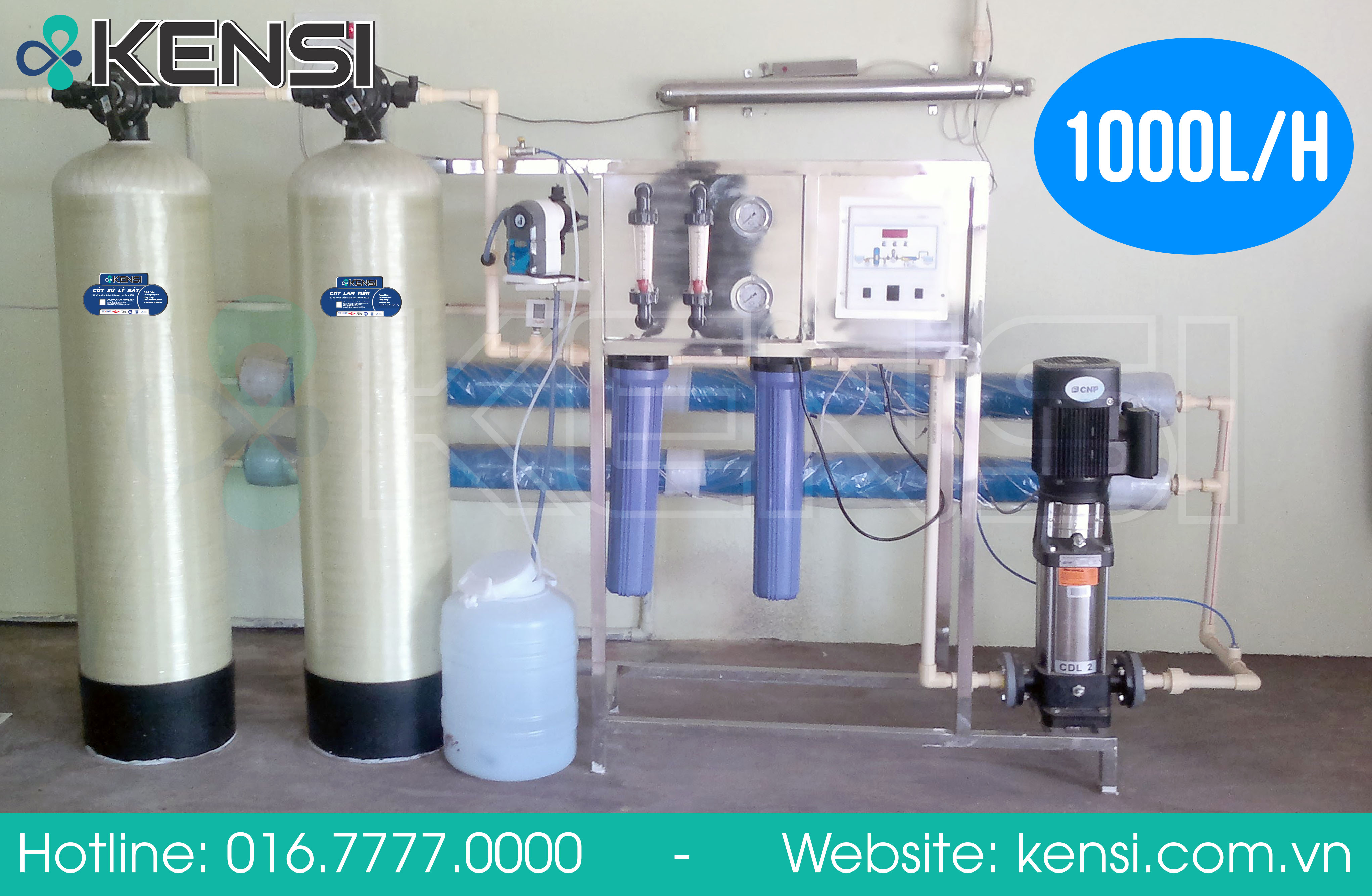 Hệ thống máy lọc nước công nghiệp RO 1000L/h