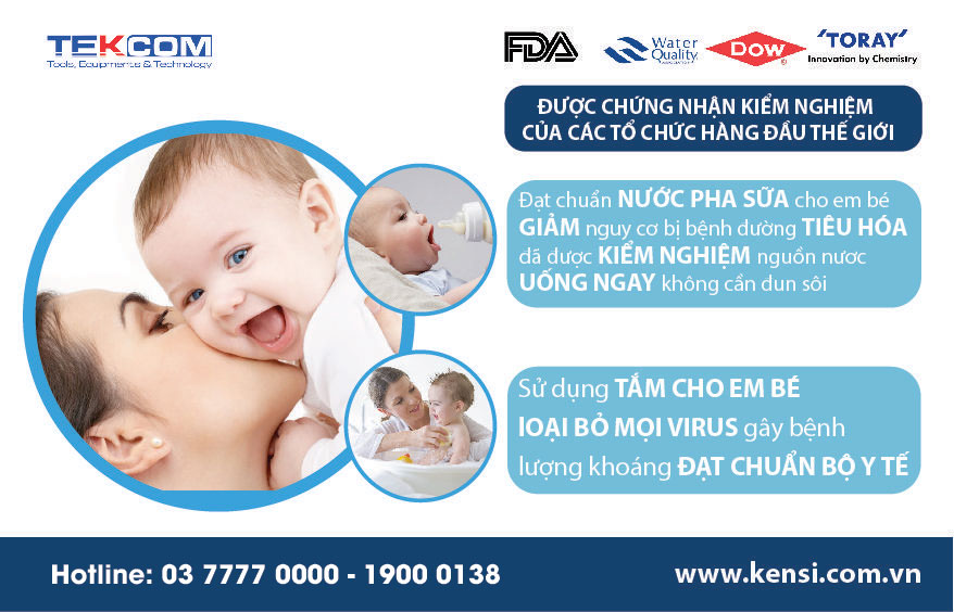 Nước sạch sau lọc an toàn với hệ miễn dịch còn yếu của trẻ